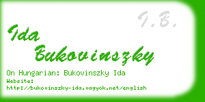 ida bukovinszky business card